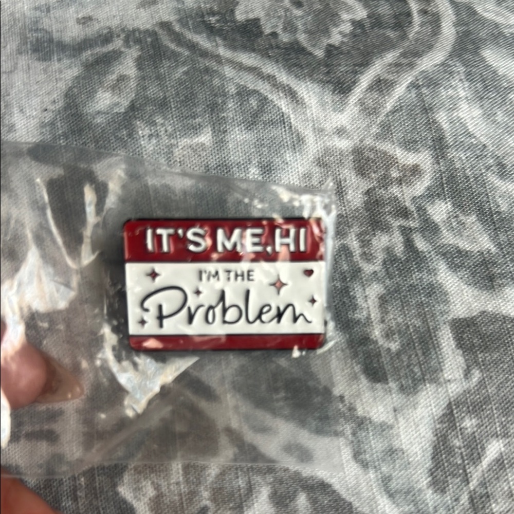 Red and White Enamel Pin